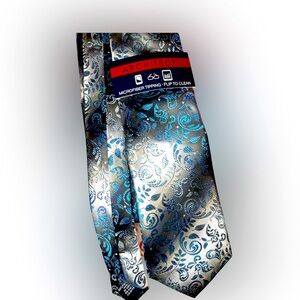 ARCHITECT 100%Polyester Floral Design In Gray& Blue, Widest 80cm